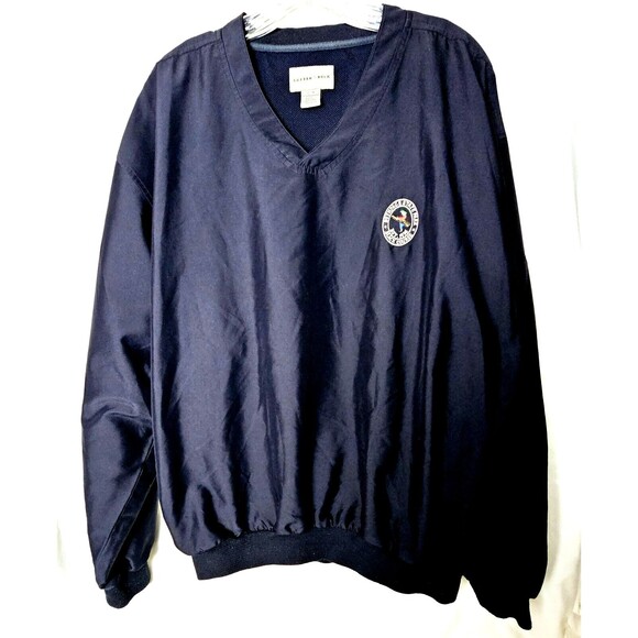 Bethpage State Park Black Golf Course Vneck Pullover Wind Shirt/Jacket Mens L VG - Picture 1 of 13